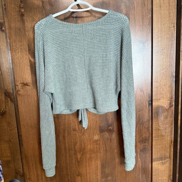 SHEIN Knit Sweaters lot of 2 green and black cropped drawstrin adjustable fronts - Picture 10 of 10